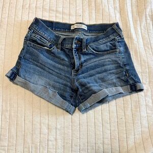 Abercrombie & Fitch Women's Rolled Hem Denim Shorts - Blue Wash
